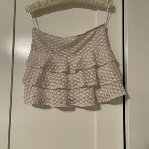 Motel Rocks Cream Tiered Mini Skirt